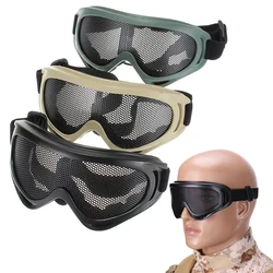 1Pc Outdoor Eye Protective Comfortable Airsoft Safety Tactical Eye Protection Metal Mesh Glasses Goggle