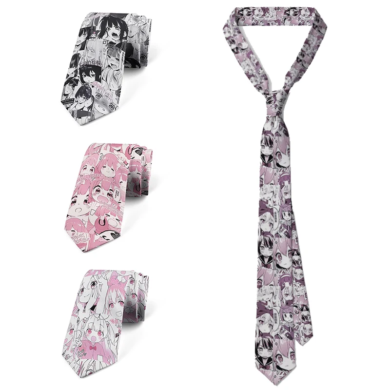 Funny cartoon anime tie Japanese-style two-dimensional boys and ladies cosplay show tie fashion personality wedding business tie