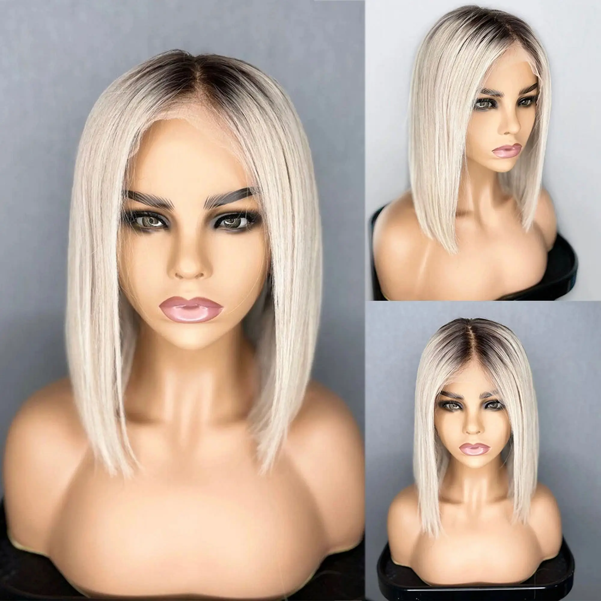 12-inch-short-natural-straight-white-blonde-hd-synthetic-lace-front-wig-pre-plucked-hairline-premium-fibre-for-daily-cosplay