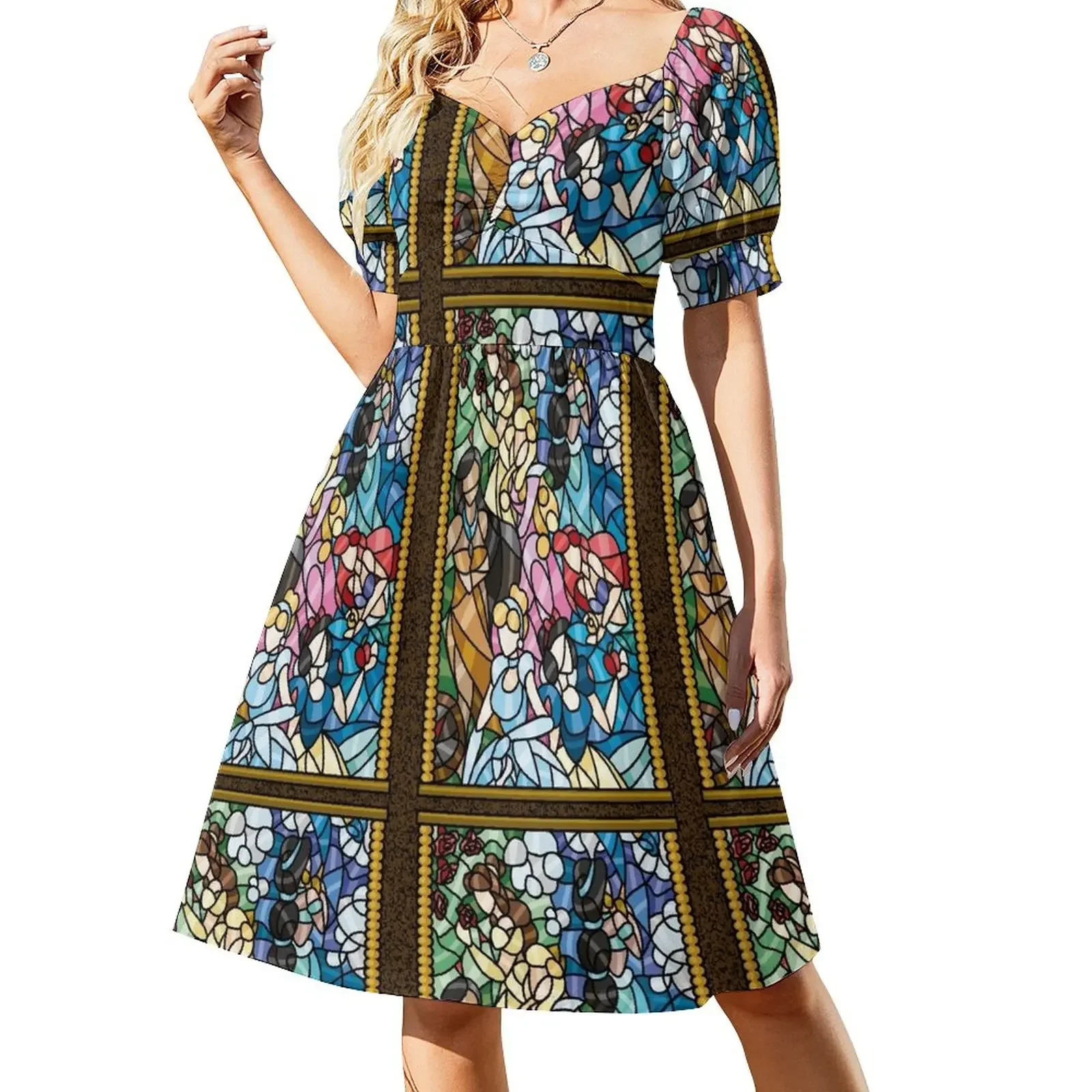 

stained glass Short-Sleeved Dress dresses for women summer dress women's evening dresses 2025 women dresses