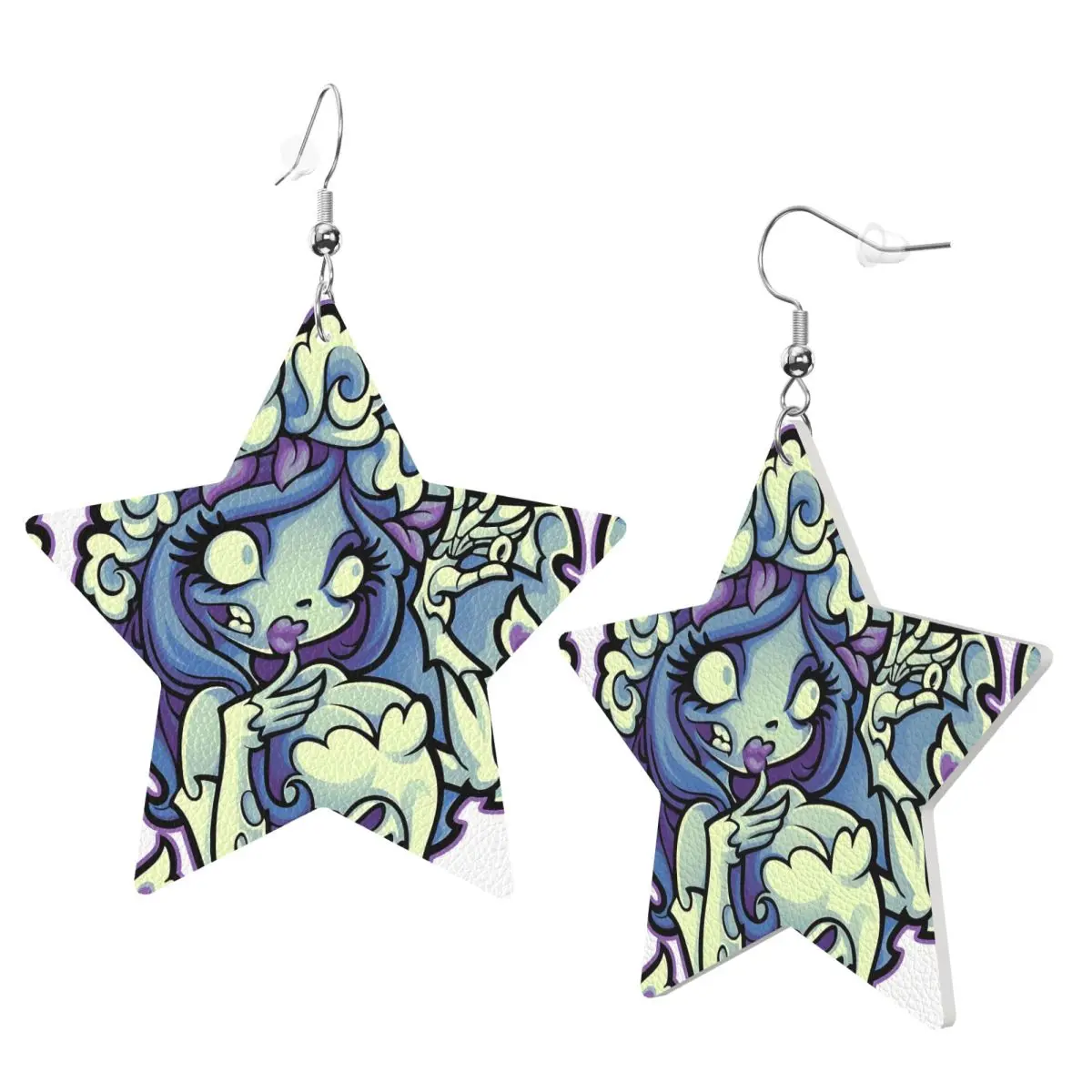 Custom Anime Movie C-Corpse Bride Dangle Drop Earrings Leather Earrings for Women Fashion Sorrow Love Story For Party