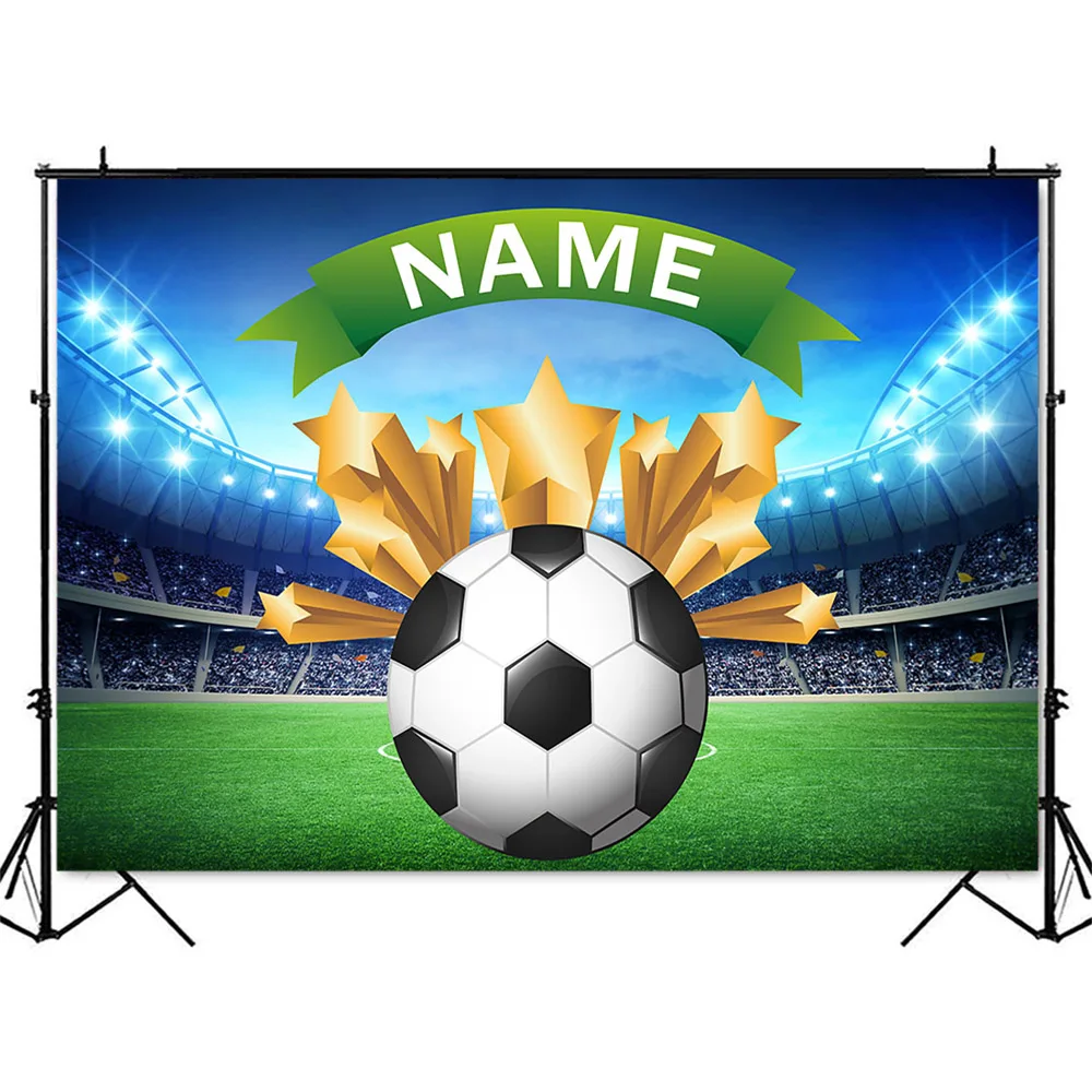 Football Birthday Theme Background Customize Name Newbron Boy Kids Photo Background Photocall Decoration Supplies Banner