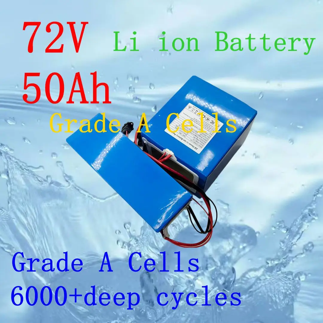 

72 В 50 Ач литий-ионный с Bluetooth APP BMS для 5000 Вт 10 кВт велосипед скутер велосипед мотоцикл вилочный погрузчик кран + зарядное устройство 10 А