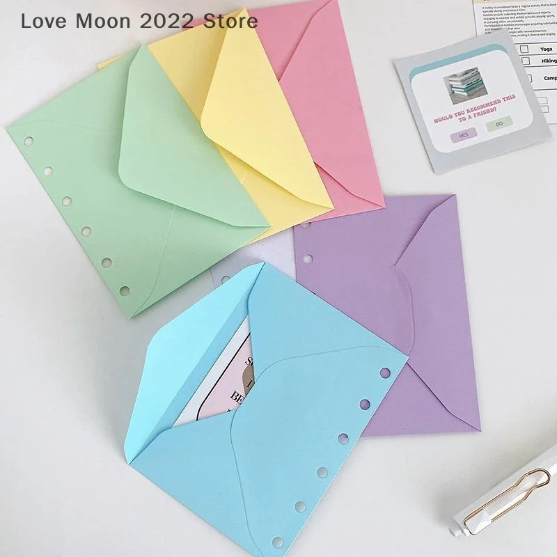 

5Pcs Cute Fashion Opening Pockets Binder Folders Removable Binder Storage Bag Cash Budget Bag Colorful Envelope Storage Bag