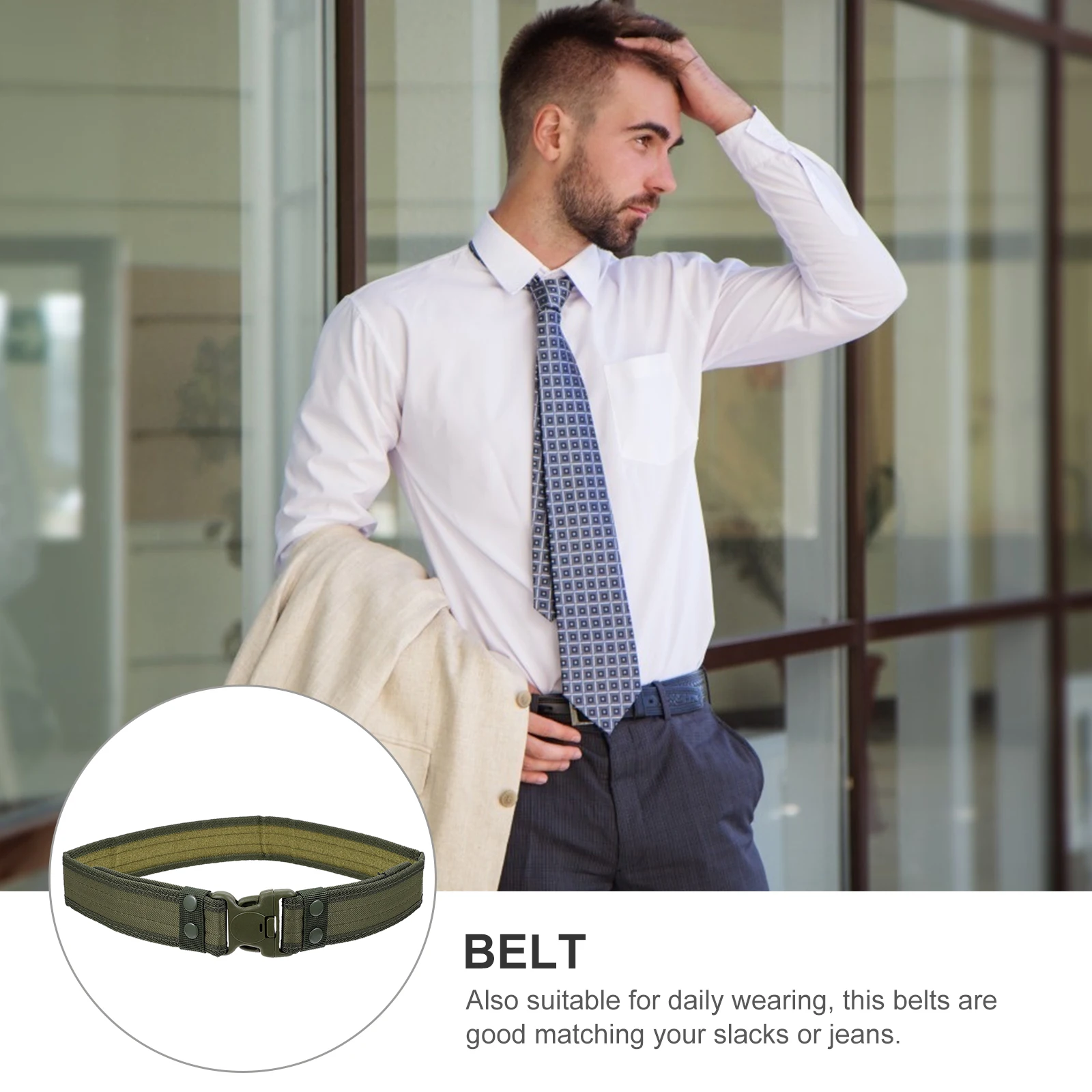 

1pc Camouflage Nylon Lightweight Durable Training Belt for Outdoor Camping Climbing Adjustable Waist Belt Men