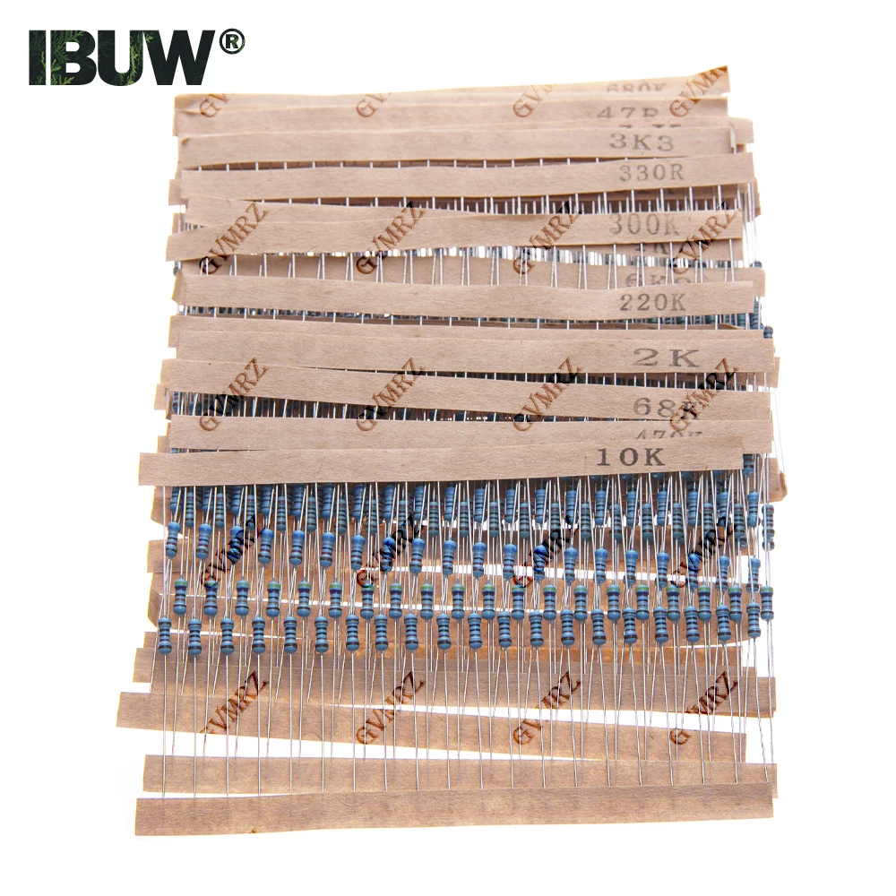 600PCS 30Values 1/4W Metal Film Resistor Assortment Kit - 20PCS Each, Boxed for Electronics DIY, Repair & Projects