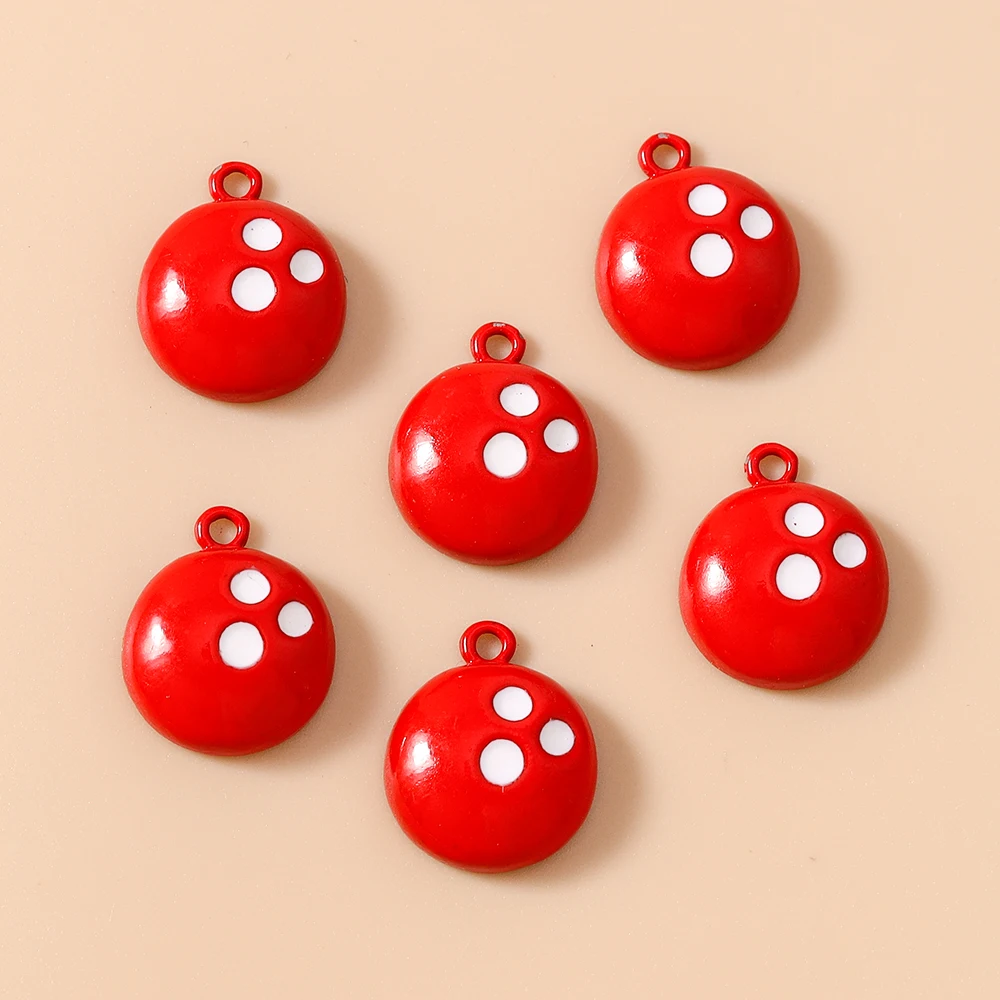 Leslie 10 Stück süße Bowling-Schüssel-Charms für Tropfen-Ohrringe, Armbänder, Halsketten, Schmuckherstellung, handgefertigtes DIY-Zubehör – Detail 11