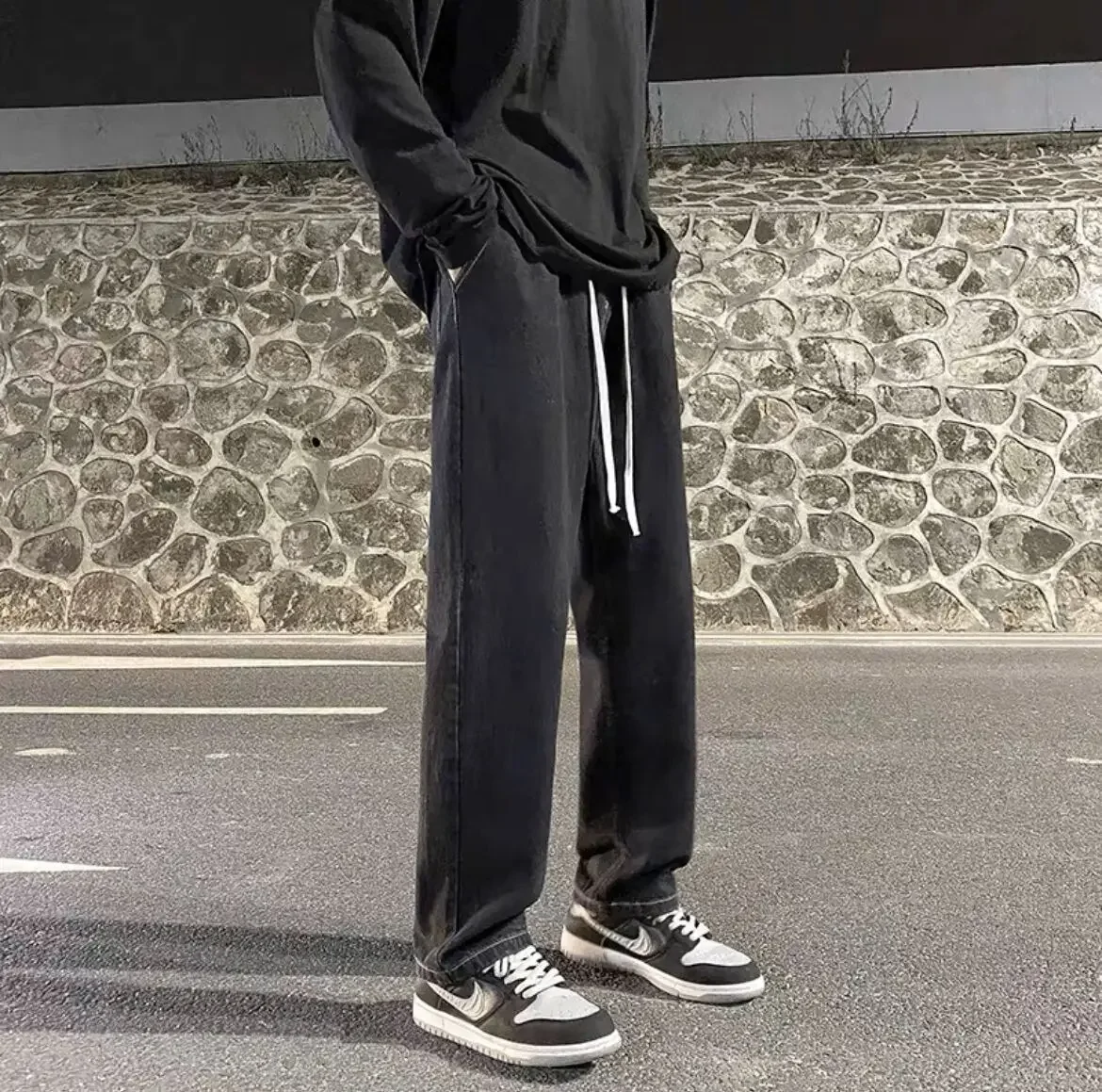 Jeans a gamba dritta per uomo e donna Pantaloni larghi vintage retrò Vibe a gamba larga Casual Primavera Estate Moda Trendy