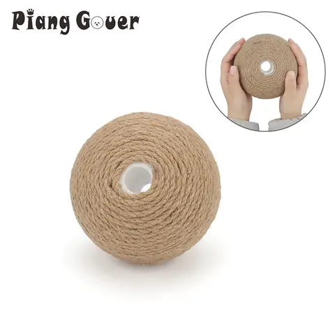 12.5cm Sisal Ball With Hole Cat Scratching Ball Toy Bite-resistant Kitten Interactive Chew Toys Funny Cat Scratcher Pet Supplies