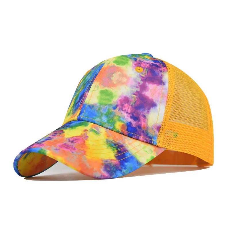 

Classic Trucker Cap Tie Dye Hat Chinese Style Baseball Versatile Printed Mesh Trendy Unisex Mesh-Back Cap