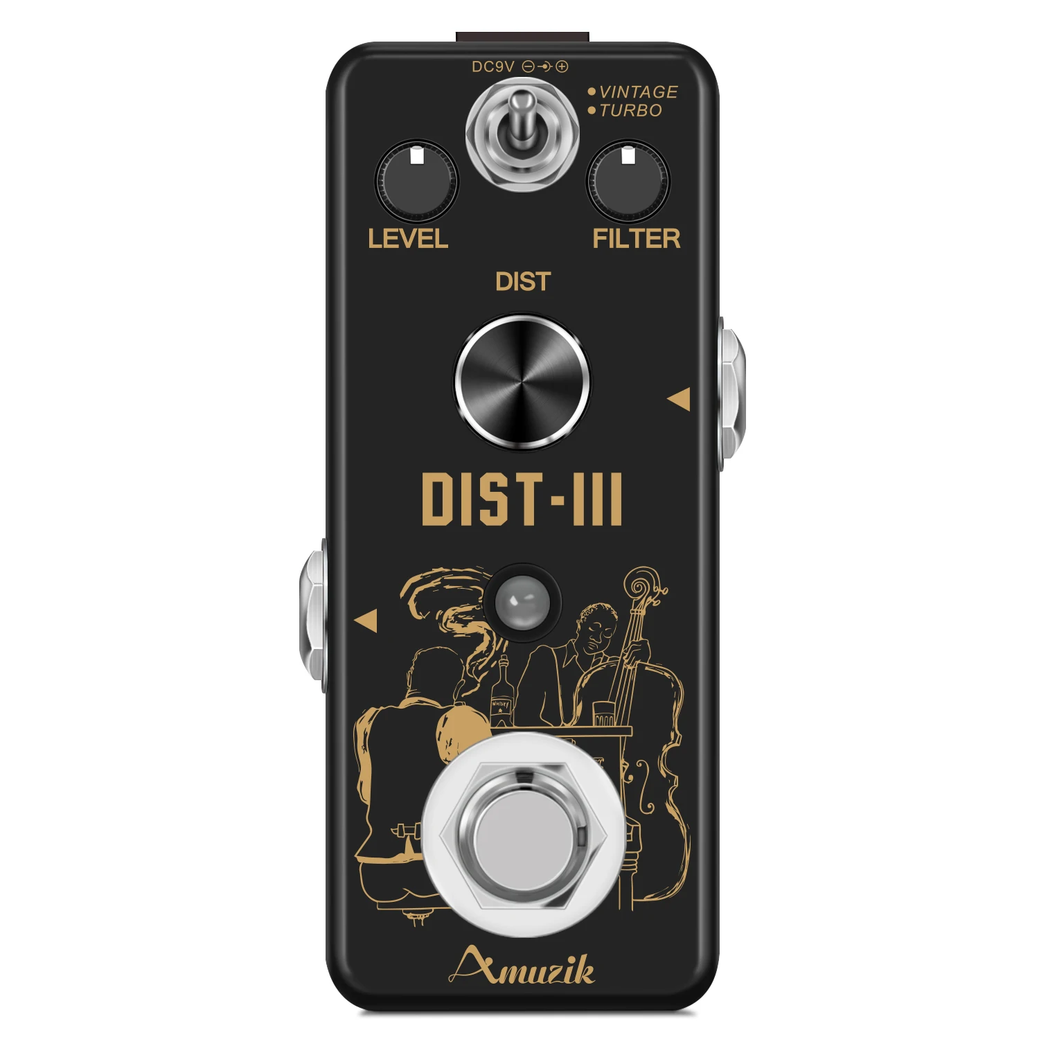 

Amuzik LEF-301C Guitar Distortion III Effect Pedal Rat Clone HEAVY - True Bypass Full Metal Case