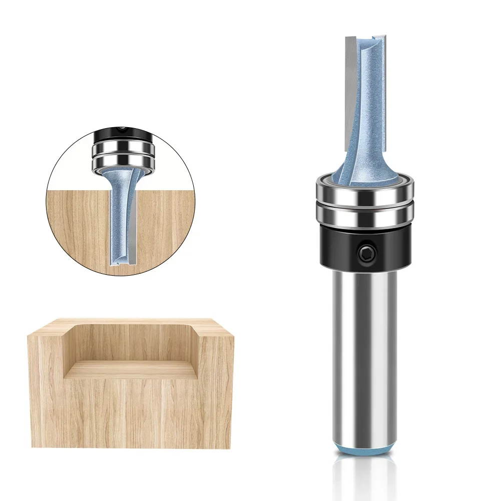 1PCS 1/2 In 12mm Shank Cutter Router Bit Trimming Woodworking Milling Cutter Dual Blades