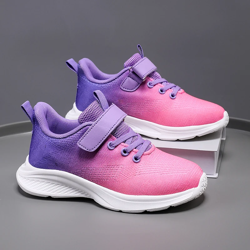 Clean Line Unisex Kids Daily Footwear Minimal Solid Color Anti Collision Toe Cap Non Slip Flat Velcro Closure Leisure Sneakers view 2