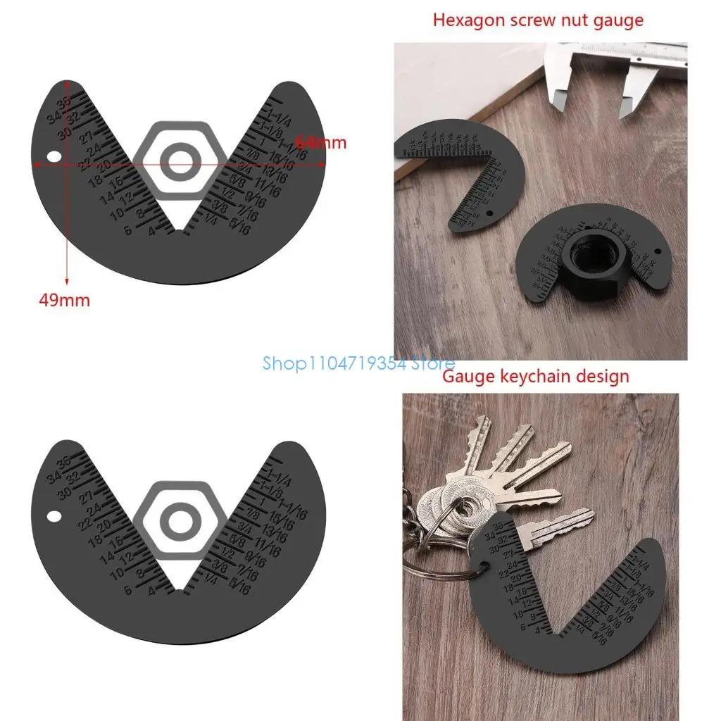 0XLD Black / 8 to G1-3 / 8 Hexagons Screw Nut Gauges Inspection Standards 49x64mm