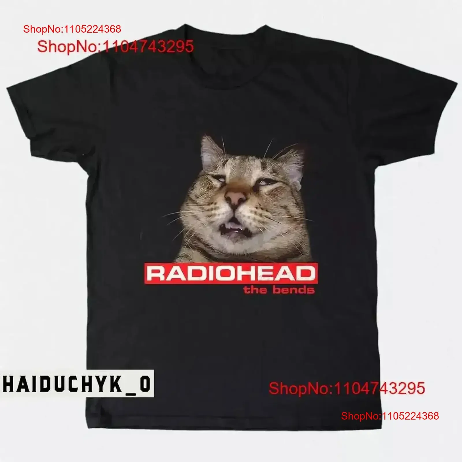 

Забавная черная футболка Radiohead The Bends Cat S 5XL, винтажная стираная домашняя дизайнерская одежда, модная растянутая удобная винтажная одежда