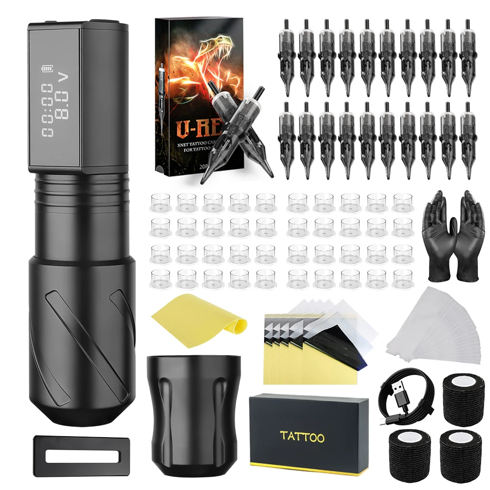 

Tattoo Kit T-Rex Cordless Tattoo Machine Kit 3.5mm Stroke Permanent Makeup Tattoo Machine Kit Tattoo Power Supply Tattoo Gun Kit
