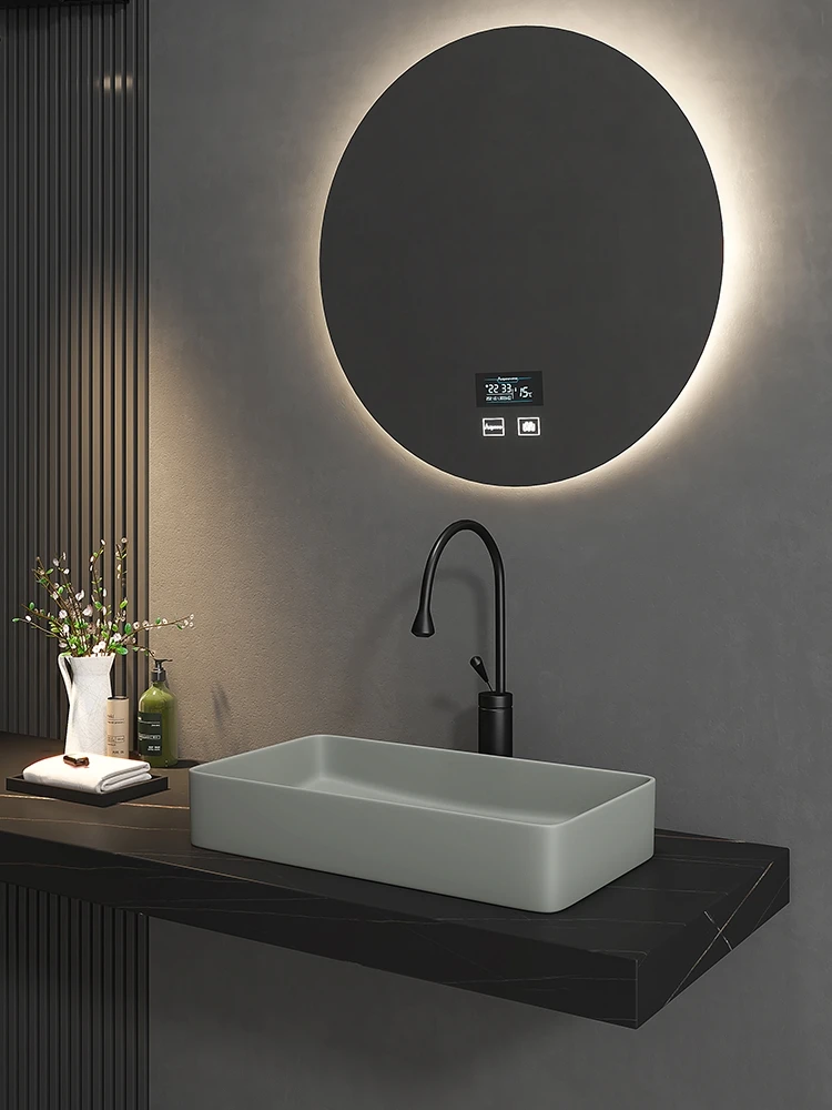 Minimalist grey basin square washbasin bathroom ceramics