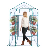 3 Tier Garden Backyard Walk In Mini Portable Green House Kit Plastic PVC Cover Greenhouses