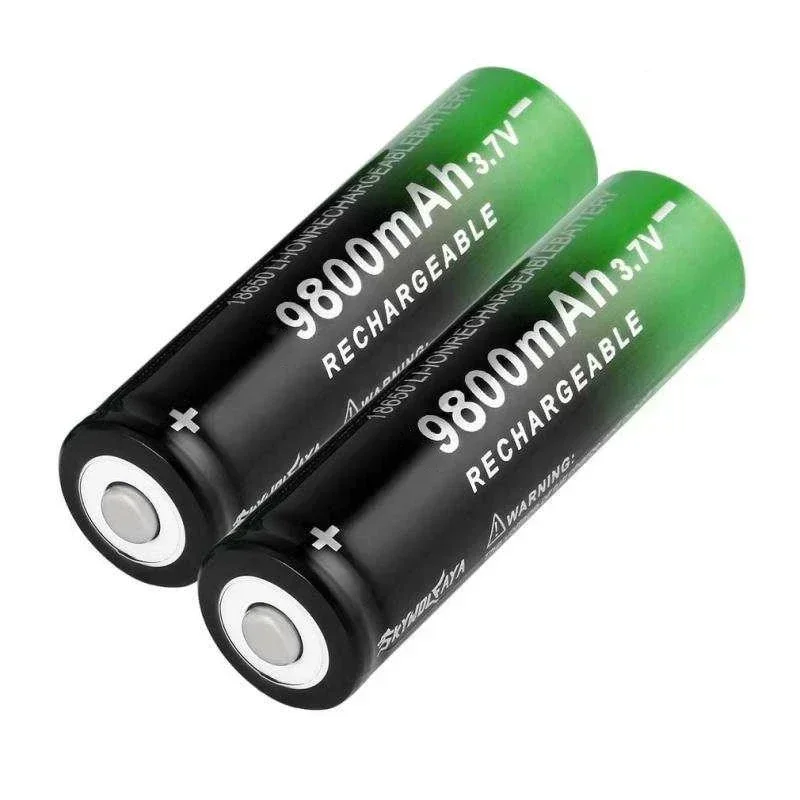 100% novo 18650 3.7v 9800mah bateria recarregável para lanterna tocha farol li-ion bateria recarregável transporte da gota