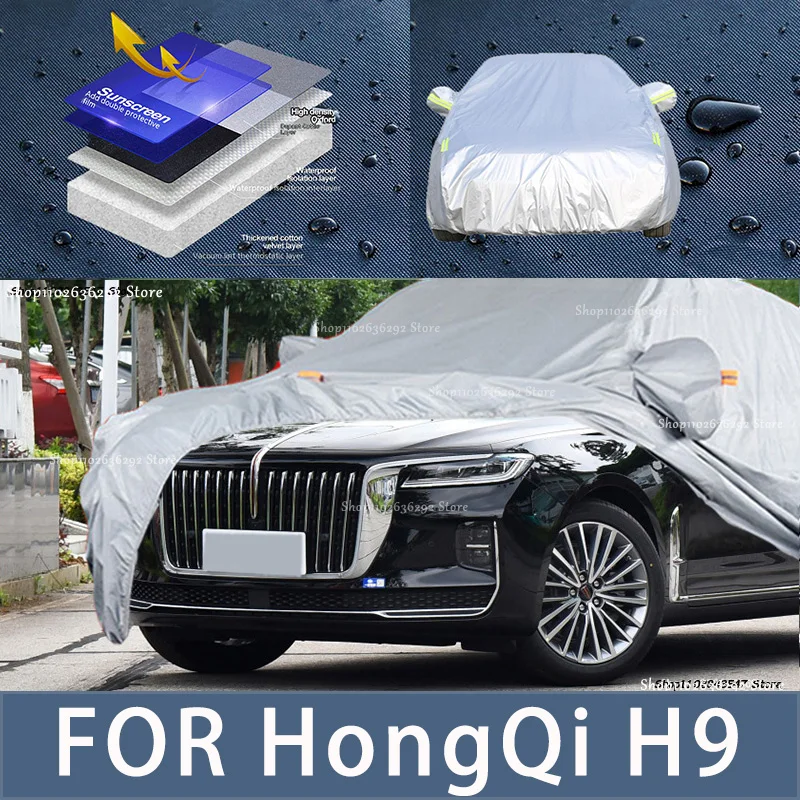 

For HongQi H9 Outdoor Protection Full Car Covers Snow Cover Sunshade Waterproof Dustproof Exterior Car accessories