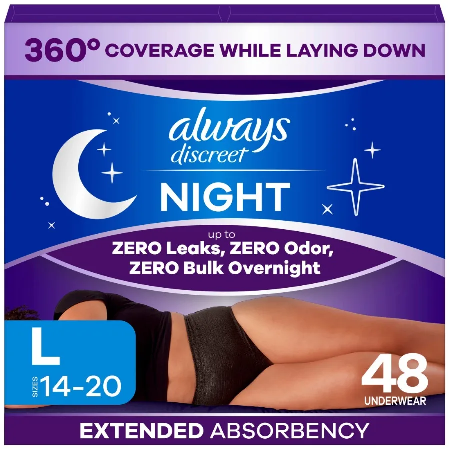 Pañales para Adultos Night, Reimagined para Mujer, Talla L, 48 Unidades ​