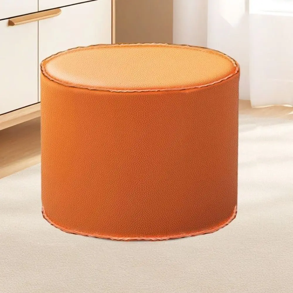 Modern Large Capacity Storage Stool Waterproof Non-Slip Cylinder Ottoman Solid Color No Fillings