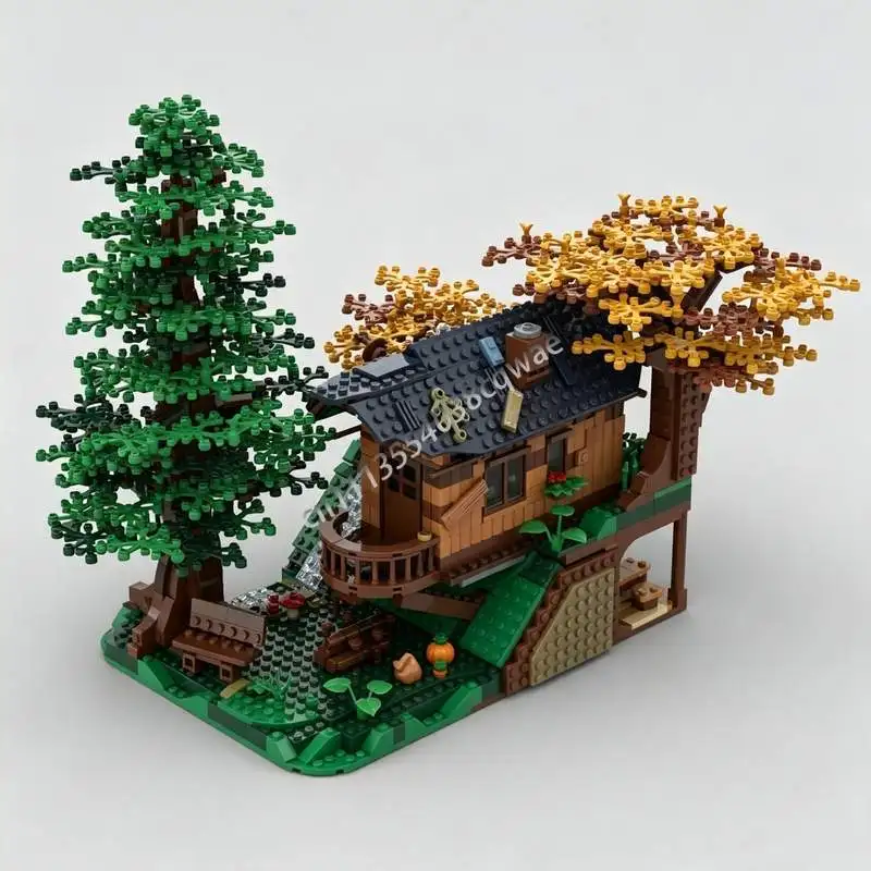 NEW 3032PCS Treehouse 3 In 1 Alternative Build Model Custom Puzzle Architecture Building Blocks DIY Creative Assembly Toy Gifts