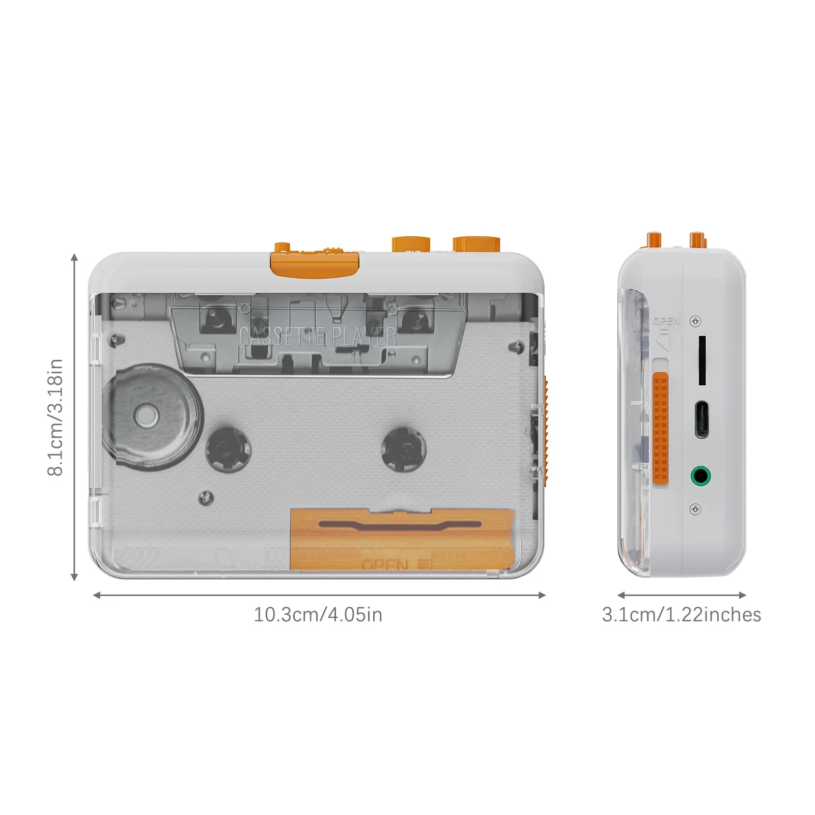 Новый портативный магнитофон Walkman Tape Player, USB-кассета, конвертер кассеты в MP3/CD через USB с наушниками 3,5 мм