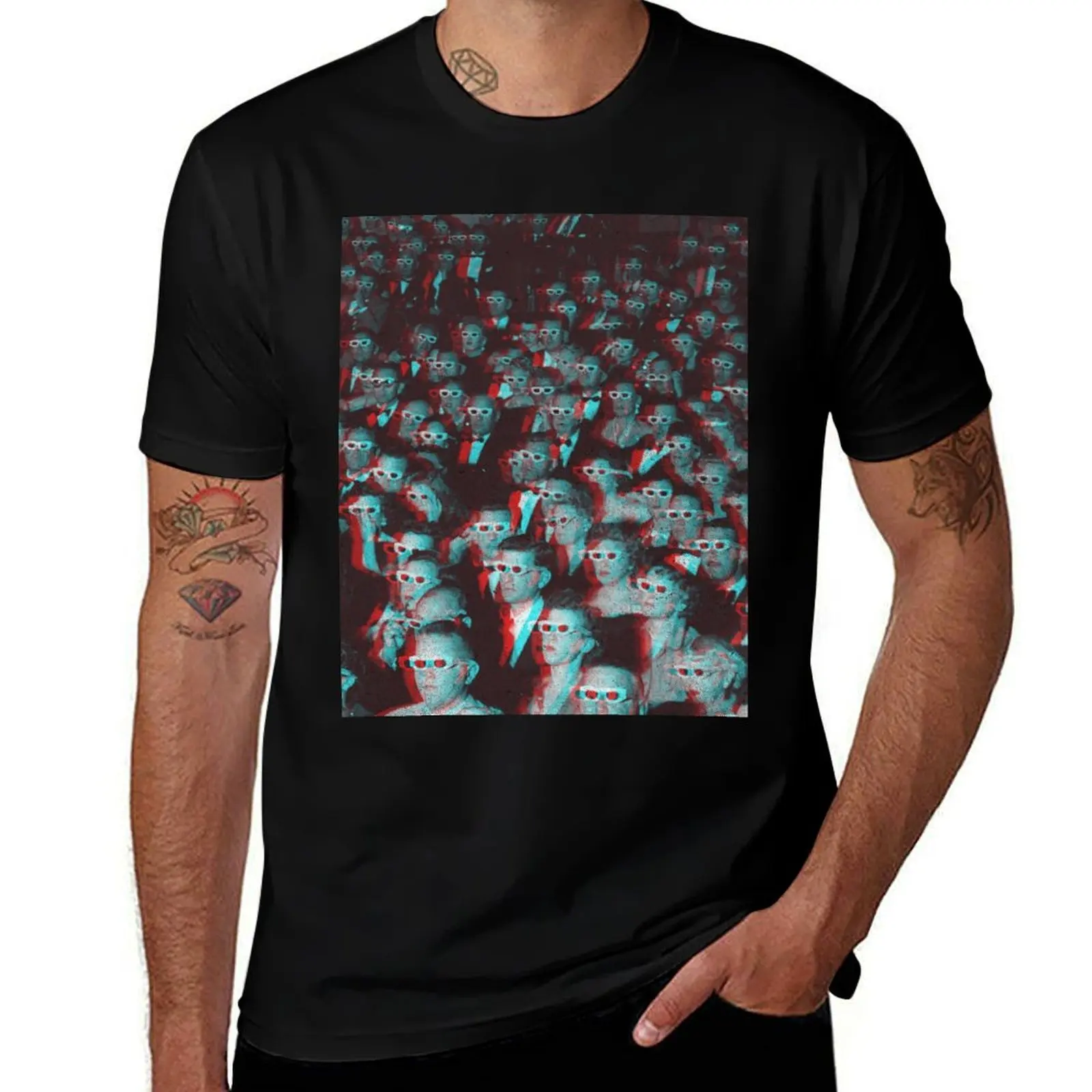 

graphic graphic shirt Anaglyph shirts man crowd t t man shirts funny Movie T-Shirt 3D man t