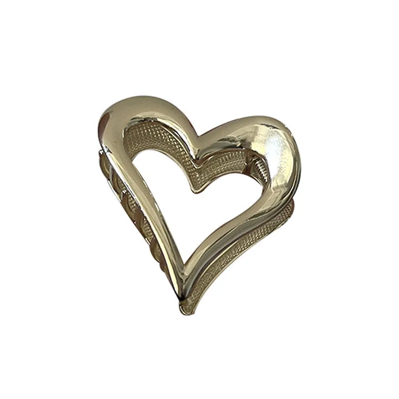 Fashion Hollow Heart Loving Metal Hair Claw Simple Geometric Ponytail Claw Clip Barrettes Women Girls Hair Accessories Gifts