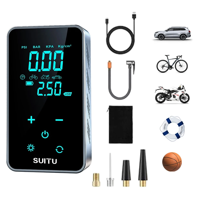 Air Pump Wireless 150psi Touch Screen/Key Portable Electric Tire Inflator For Car Bicycle Motorcycle  electric air pump