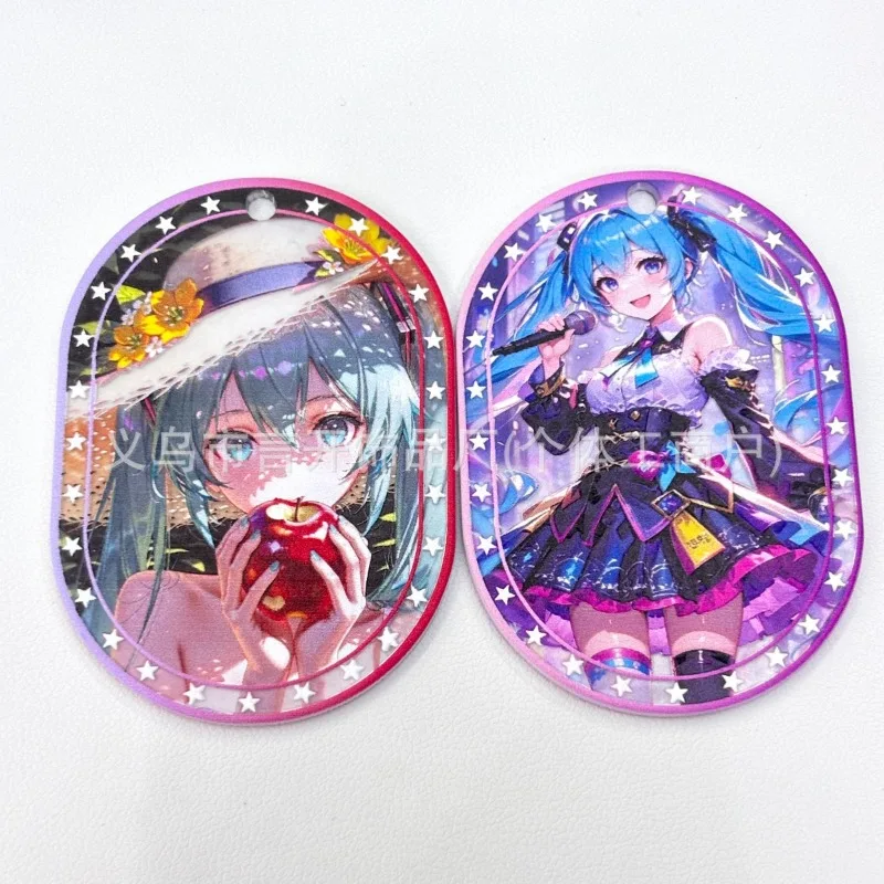 

Open Hole Hatsune Future Cartoon Double-sided Tag Diy Handmade Mobile Phone Key Chain Bag Pendant Pendant Material