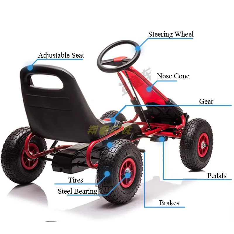 The Ultimate Go-Kart con pedal de 4 ruedas: asiento ajustable y neumáticos todoterreno para aventuras al aire libre |   coche de paseo para niños niño y niña