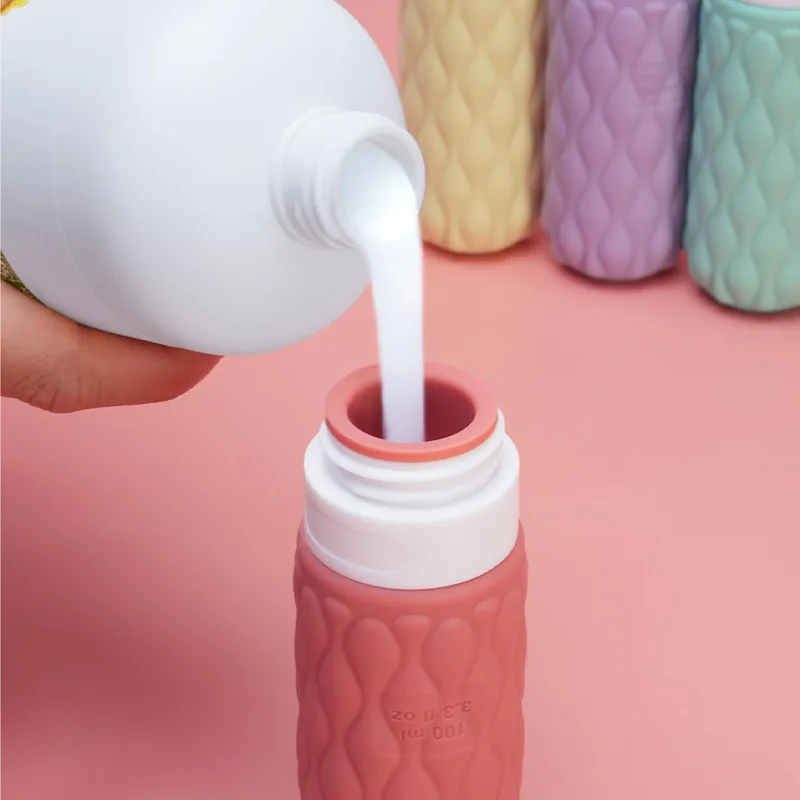 Set di bottiglie in Silicone riutilizzabili da 3/4 pezzi spremere strumento di erogazione di lozioni Spray per contenitori liquidi vuoti da viaggio