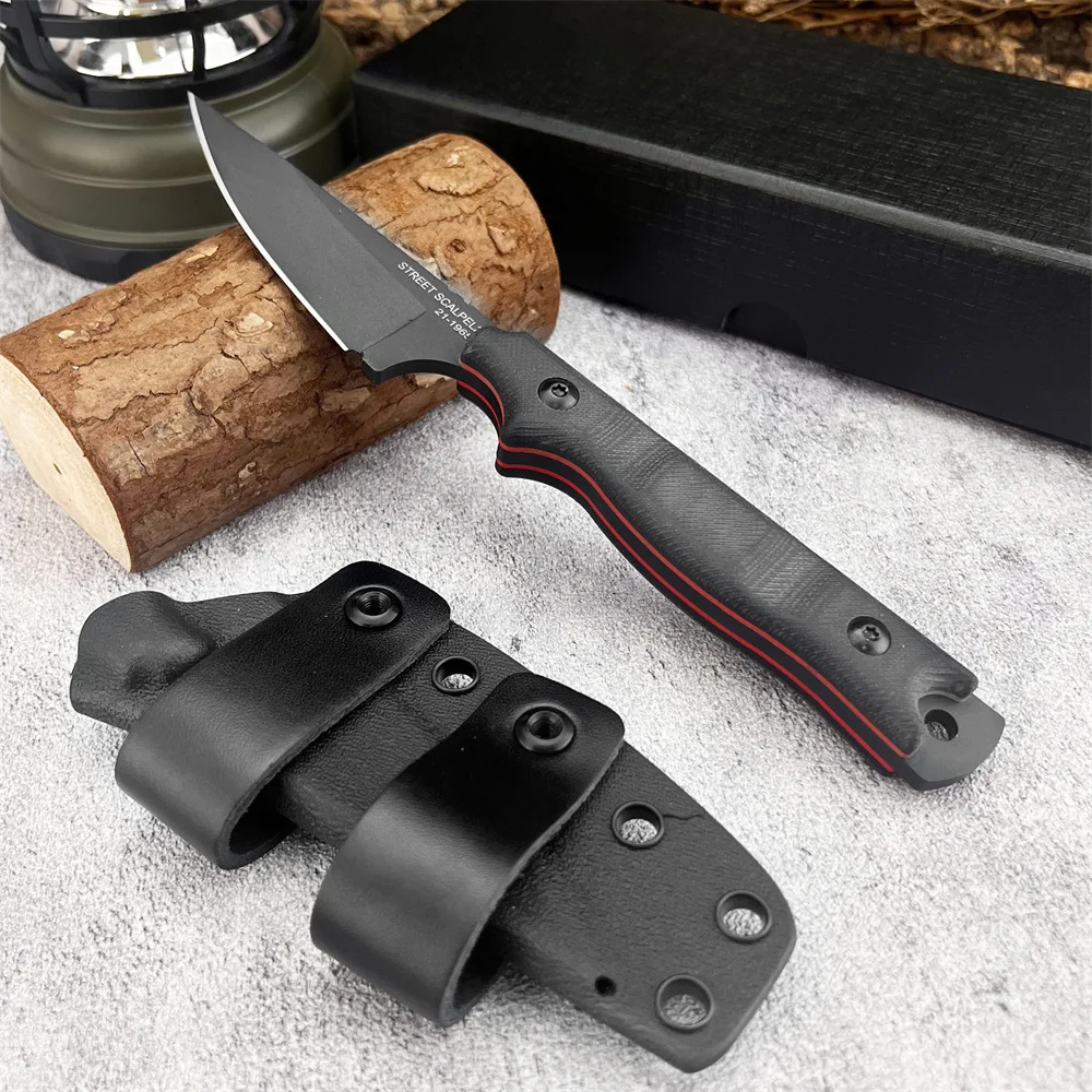 

TOPS Tactical Fixed Blade Knife High Hardness 8Cr13Mov Blade G10 Handle Outdoor Hunting Hiking Fishing Knives Gifts for Men