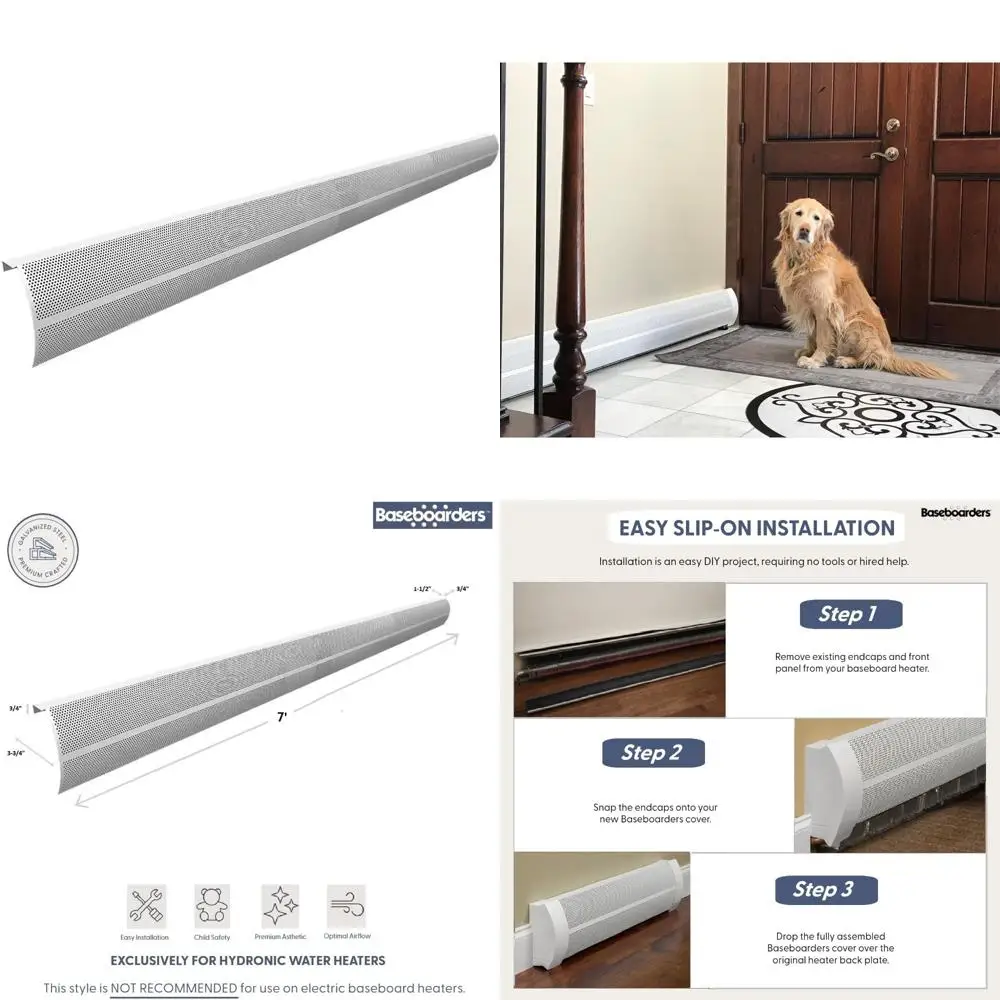 

7-футовая крышка плинтуса из оцинкованной стали — простая установка, замена без шнуровки для систем гидроники — долговечность и долговечность