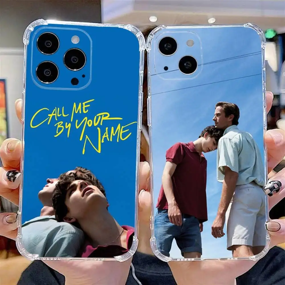 Llámame por su nombre funda de teléfono para iPhone 16,15,14,13,12,11 Pro,Max,Plus,X,XS,XR,SE,Mini silicona transparente suave