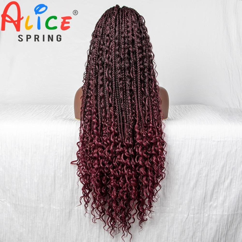 Cornrow Braids Lace Wigs 32 Inches Synthetic Lace Braided Wigs for Black Women Braid Wigs on Sale Clearance Box Braids Lace Wig