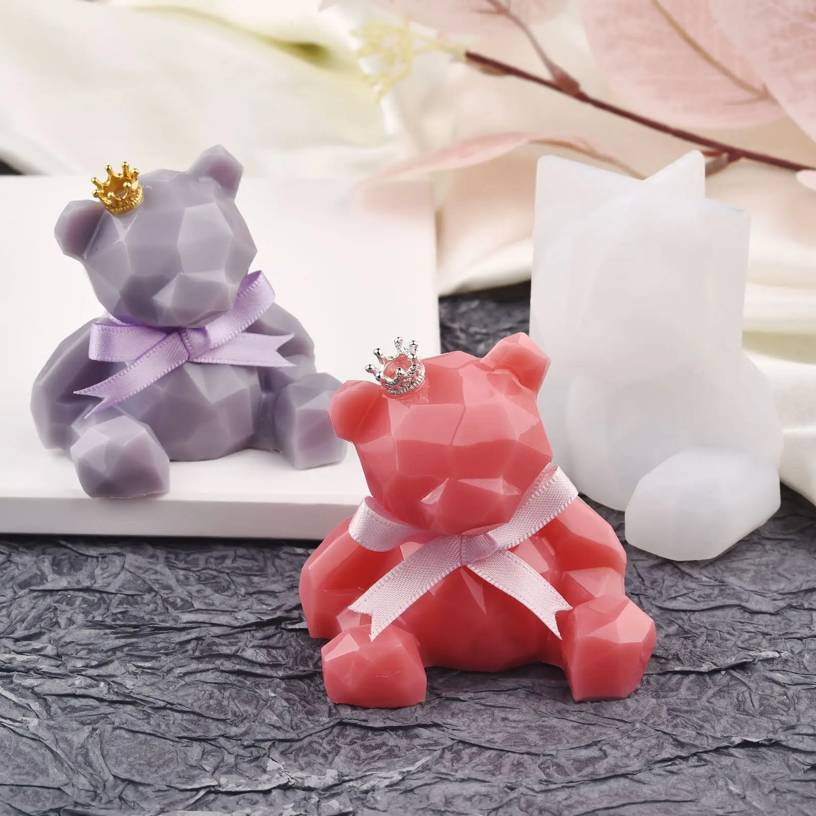 3D Stereo Bear Silicone Mold Diy Animal Shaped Candle Mold Gypsum Soap Candle Making Supplies Handmade Chocolate Cake Decoration