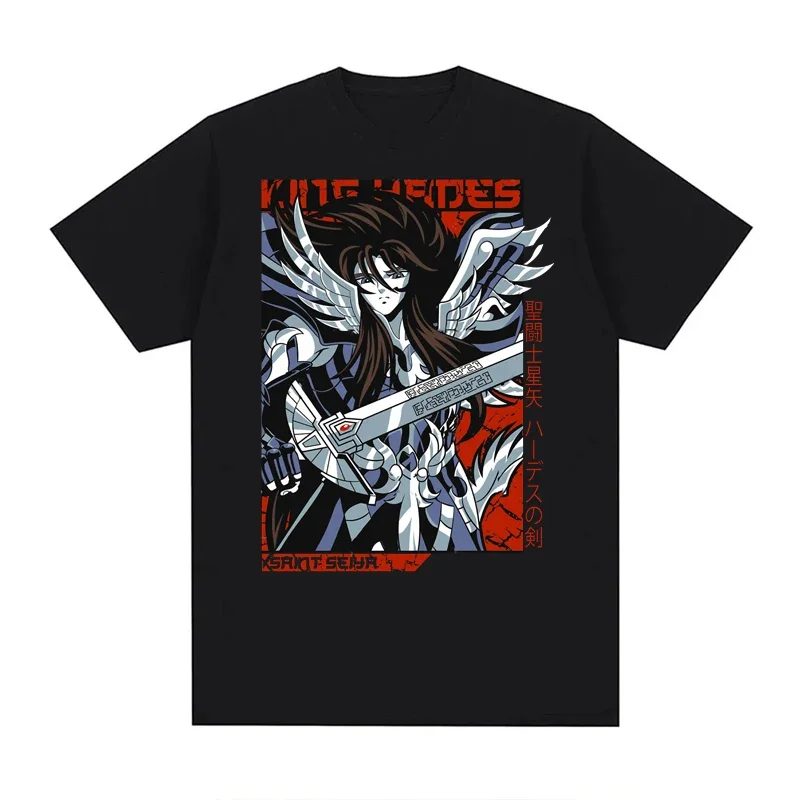 Anime Saint Seiya T Shirt Men Women  Washed Seiya  Graphic Print 100% Cotton Summer Unisex Tops EU Size  Retro Short Sleeve Tees