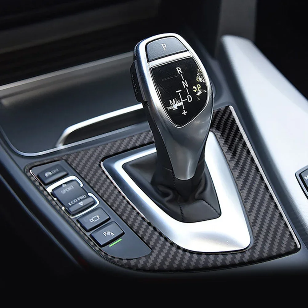 Carbon Fiber Interior Gear Shift Panel Cover Decal ABS Trim For BMW 3 4 Series F32 F30 F31 F33 F36 3GT F34 2014 2015 2016 2017