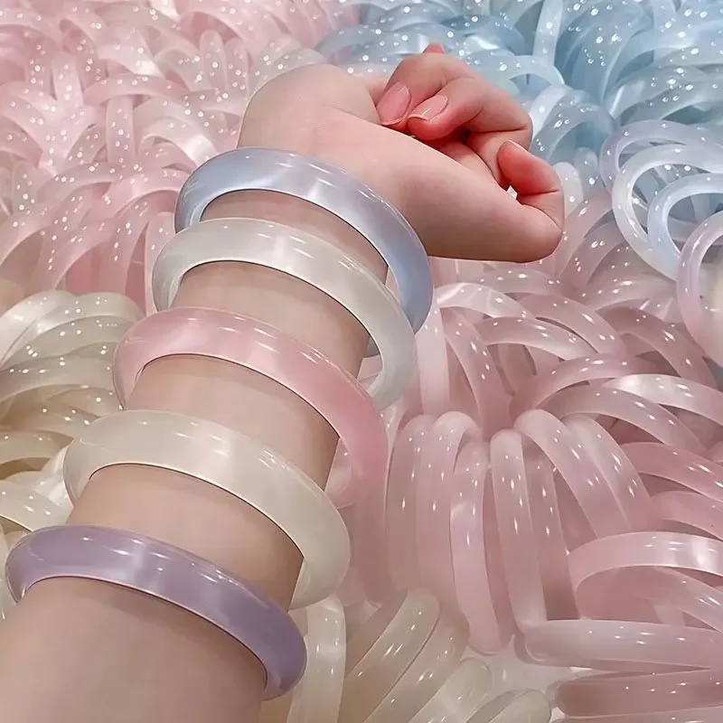 

Белый лунный свет нефритовый браслет женский ледяной халцедон кошачий глаз нефритовый кристалл нефритовый браслет