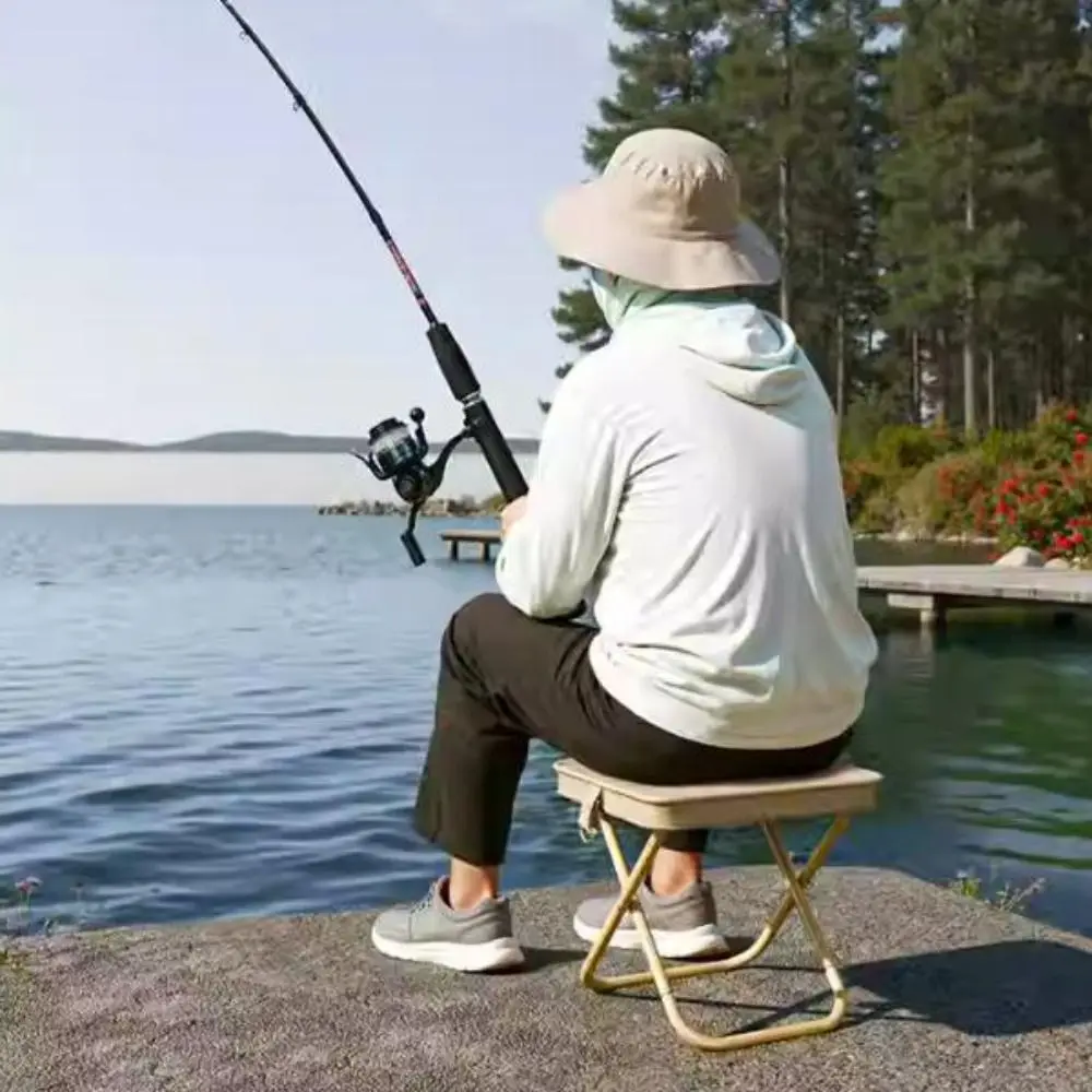 Wear-resistant Portable Fishing Chair Strong Load-bearing Water-proof Folding Outdoor Stool Oxford Cloth Sturdy