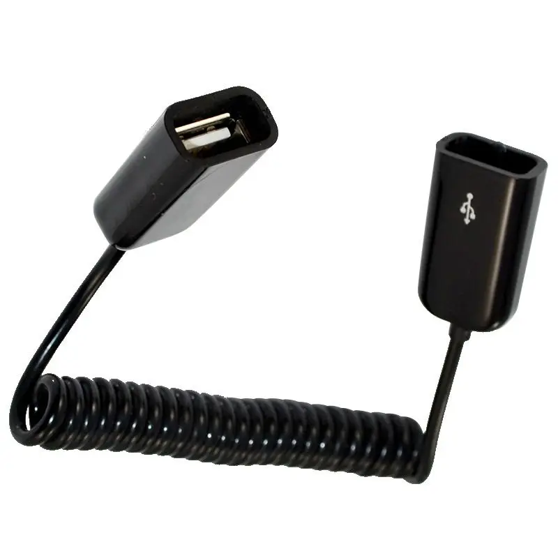 Câble d'extension de fil de ressort USB2.0 touristes tête femelle USB tête femelle à tête femelle câble de connexion USB F-USB F