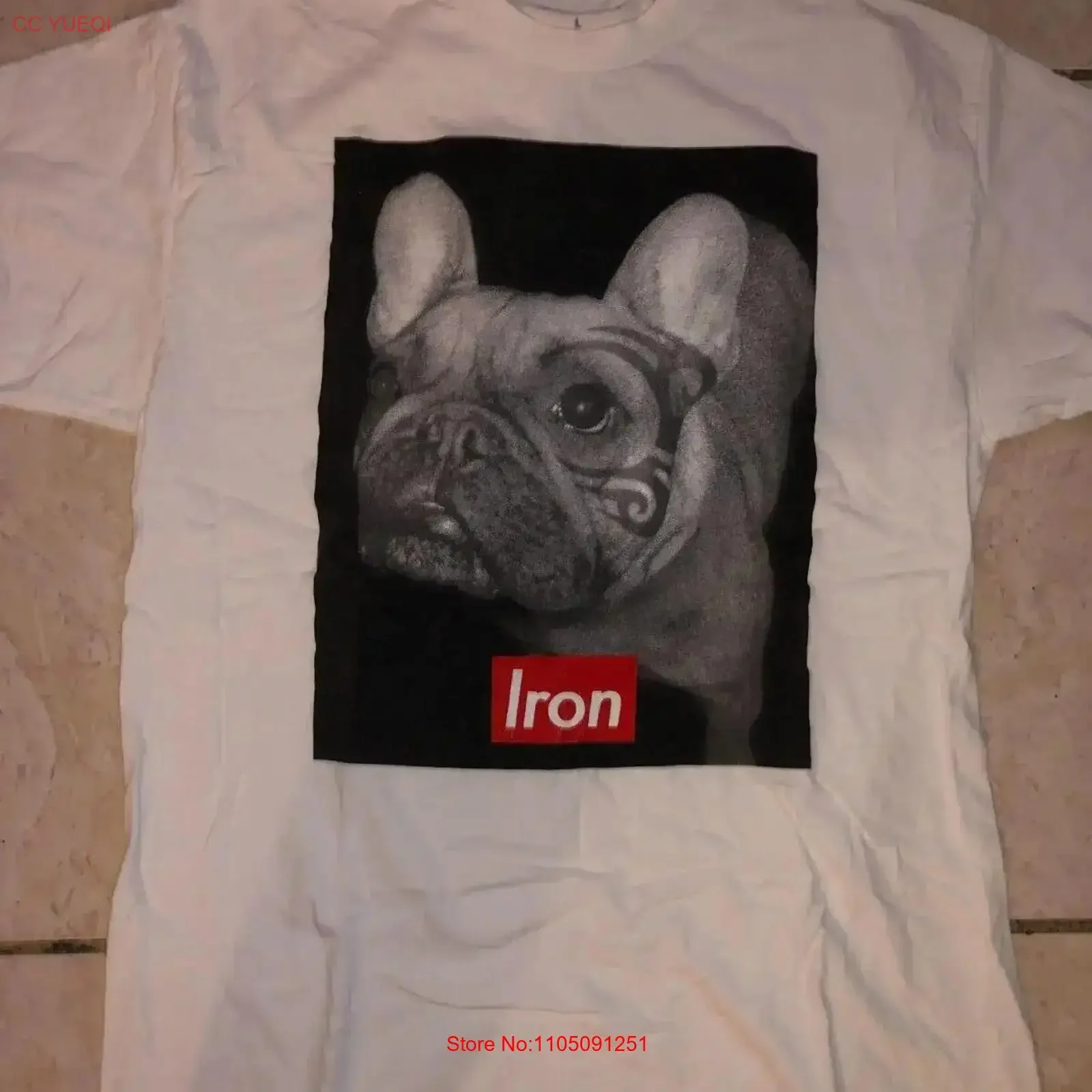 IRON MIKE BULLDOG AVEC TATOO FACE T SHIRT TAILLE L Blanc Jeepney Vintage vintage Lavé Respirant Doux Polyvalent