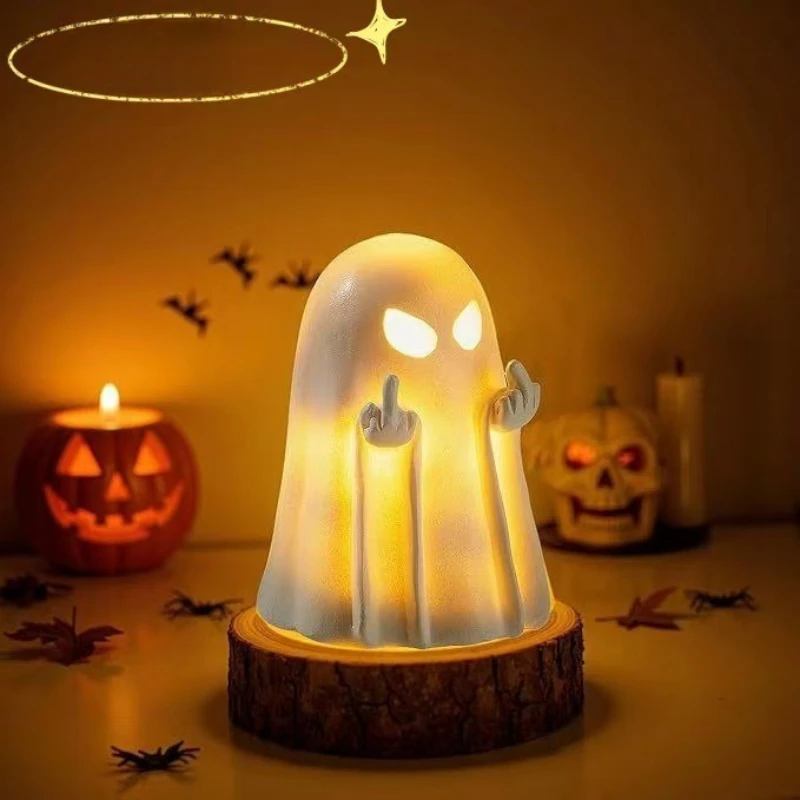 Halloween Ghost Resin Statue – Atmosphere Party Decor, Ideal Garden & Home Tabletop Ornament for Spooky Theme