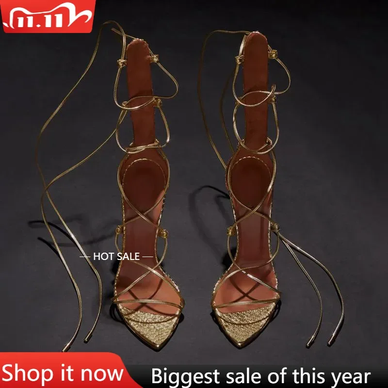 

【Measure your feet length before order】Luxry Designer Women Sandals Stiletto High Heel Sexy Evening Party Dress Shoes 7-C-SL-1