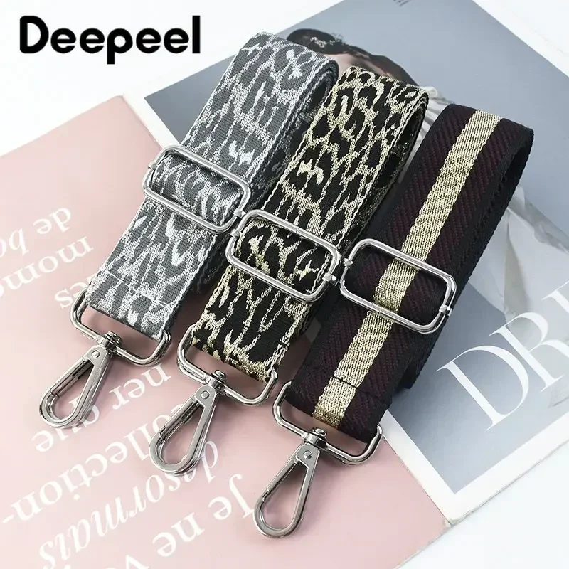 Deepeel 3.8cm Wide Leopard Bags Shoulder Strap Women's Bag Accessories Handbag Crossbody Adjustable Jacquard Backpack Straps