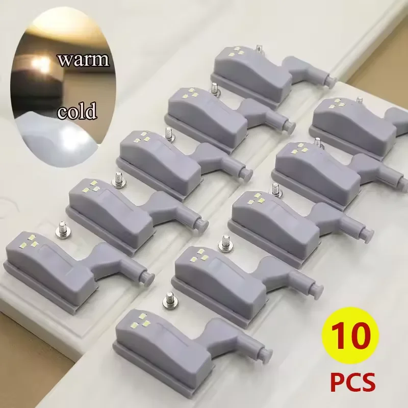 10Pcs/Set Kitchen Cupboard Lights LED Inner Hinge Lamp Lighting for Bedroom Wardrobe Closet Under Cabinet Lights Night Light