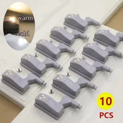 10Pcs/Set Kitchen Cupboard Lights LED Inner Hinge Lamp Lighting for Bedroom Wardrobe Closet Under Cabinet Lights Night Light